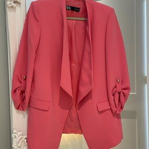Coral Blazer From Zara